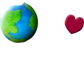 person holding a globe in one hand and a heart in the other hand